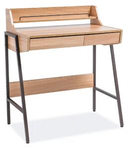 Birou B168, stejar/negru, 89x48x77 cm
