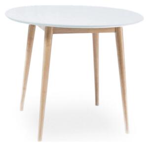 Masa LARSON, alb/stejar, 90x90x75 cm