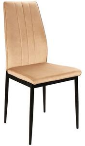 Scaun ATOM, bej/negru, stofa catifelata/metal, 44x39x93 cm