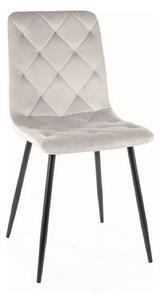 Scaun JERRY, gri deschis/negru, stofa catifelata/metal, 45x39x91 cm