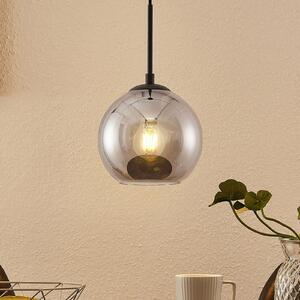 Lindby Jurian lampă suspendată 1 bec, negru/fumos, reglabil, Gri, Camera de zi / sufragerie, Metal, Modern