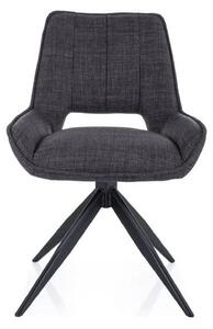 Scaun rotativ TELLO, gri inchis/negru, stofa clasica/metal, 54x46x84 c