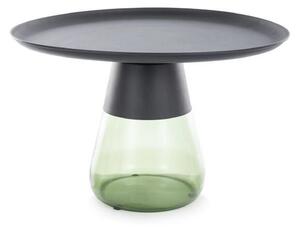 Masuta cafea TIFFANY B BLACK, verde/negru, metal/sticla, 70x43 cm