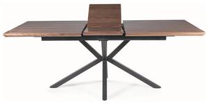 Masa extensibila LOGAN, nuc/negru mat, 160/200x90x75 cm