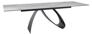 Masa extensibila DIUNA, alb/negru, sticla securizata/ceramica/metal, 1