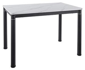 Masa DAMAR, alb cu efect de marmura/negru, 110x70x75 cm