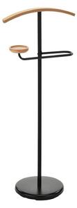 Stander haine ALBIN, negru/fag, metal/lemn, 29x45x105 cm