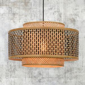 Good & Mojo GOOD MOJO Lampă suspendată din bambus Bhutan Ø 50 cm, reglabil, Lemn, Camera de zi / sufragerie, Bamboo, Design