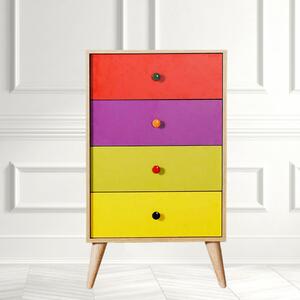 Comoda PIERRE Multicolor/Sonoma, 4 sertare, 60x104x45 cm, Birou/Living/Dormitor