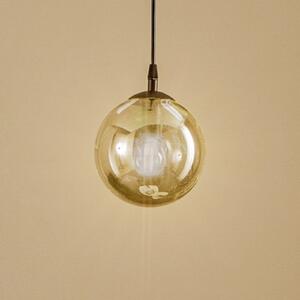 Lampă suspendată Glassy, negru, grafit, sticlă, Ø 14 cm, E14