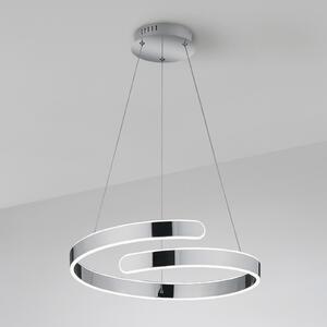 Reality Leuchten Lampă suspendată LED Parma cu switch-dimmer, crom, reglabil, Metalic, Camera de zi / sufragerie, Metal, Modern