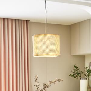Lampă suspendată Lindby Soula, Ø 26 cm, bej, plastic, E27