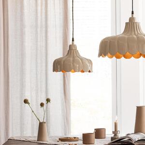 PR Home Lampă suspendată Wells Small, bej/auriu, Ø 24 cm, priză, reglabil, Bej, Camera de zi / sufragerie, Metal