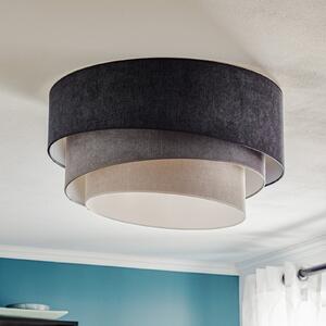 Duolla Plafonieră Pastell Trio Ø 60cm în 3 nuanțe de gri, reglabil, Gri, Camera de zi / sufragerie, Țesătură / Textil, Viața tânără