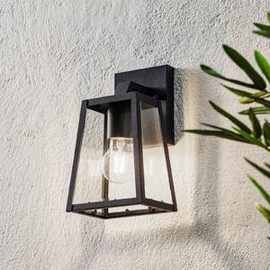 Lucide Aplică de exterior Matslot, înălțime 24,6 cm, reglabil, Negru, Metal, Felinar