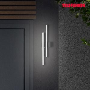Telefunken Graz aplică LED de exterior directă 2 becuri negru, Negru, Metal, Modern