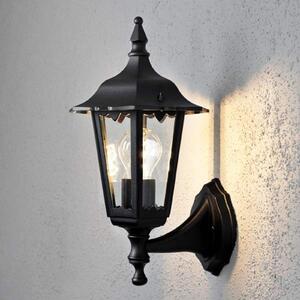 Konstsmide Aplică de exterior Firenze, negru, priză superioară, 36 cm, Negru, Sticlă, Casă de țară / Rustic, Felinar