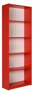 Etajera RAYO rosu, 5 rafturi, 58x170x23 cm, PAL, Birou/Living/Depozitare