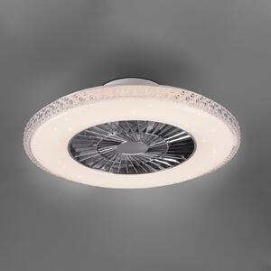 Ventilator tavan LED Harstad, cadru de cristal