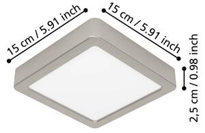Eglo 901319 - Plafonieră LED FUEVA LED/7W/230V 2700/4000/6500K 15x15 cm crom