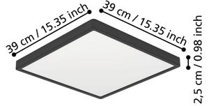 Plafonieră LED FUEVA Eglo 901305-LED, 17,5 W, 230 V, 2700/4000/6500 K, 39 x 39 cm, negru