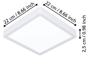 Eglo 901312-LED Plafonieră LED FUEVA, 10,5 W, 230 V, 2700/4000/6500 K, 22 x 22 cm, alb