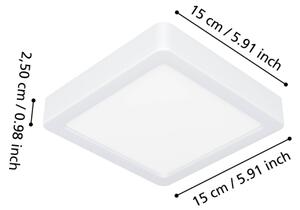 Eglo 901335 - Plafonieră LED FUEVA pentru baie, LED/7W/230V, 15x15 cm, IP44, albă