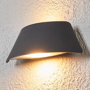 Lucande Aplică LED de exterior Glen cu IP65, trapezoidală, Negru, Metal, Modern