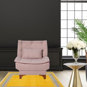 Fotoliu extensibil VOGUE, Roz pudrat, 75x85x85 cm, Stil modern, Living/Dormitor/Birou