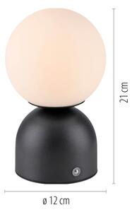 Schöner Wohnen 19218-18 - Lampă de masă LED RUDI, cu dimmer, LED/1,2W/5V, neagră