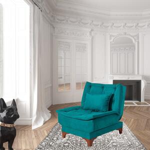 Fotoliu extensibil VOGUE, Verde, 75x85x85 cm, Stil modern, Living/Dormitor/Birou
