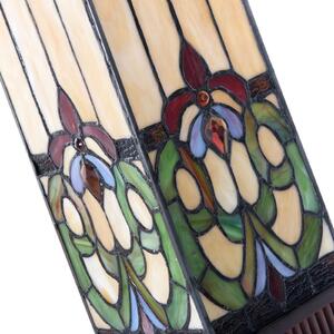 Clayre&Eef Lampă de masă 5907, sticlă colorată stil Tiffany, Multicolor, Camera de zi / sufragerie, Sticlă, Tiffany