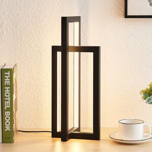 Lucande LED lampă de masă Hylda, înălțime 42 cm, negru, aluminiu, reglabil, Negru, Camera de zi / sufragerie, Metal, Modern
