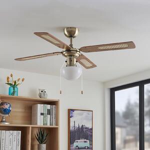 Ventilator de plafon Lindby cu lumină Rakan, silențios, Ø 106 cm