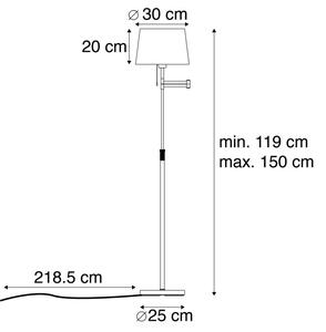 Lampadar elegant ROSIE, 119x30 cm, E27, 40 W, Metal, Auriu/Alb, Dormitor/Living/Birou