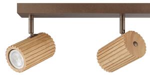 Brilliant Plafonieră Lakewood, din lemn, lungime 78 cm, cu 4 becuri, reglabil, Lemn, Camera de zi / sufragerie, Lemn, Modern