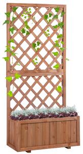 Outsunny Jardiniere din Lemn pentru Grădină cu Spătar pentru Plante Cățărătoare, Suport pentru Flori, Decor Exterior | Aosom Romania