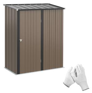 Outsunny Sopron de Gradina din Otel Suport Scule, 161.5x94.5x196cm, Maro