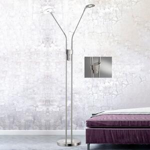 Lampă de podea cu LED Dent, CCT, două lumini, nichel