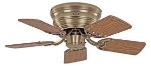 CasaFan Ventilator Classic Flat III alamă antică Ø 75 cm, Lemn, Camera de zi / sufragerie, Lemn, Vintage