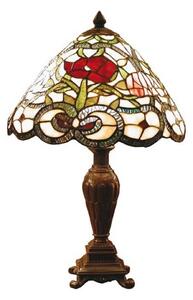Clayre&Eef Flora - lampă de masă clasică în stil Tiffany, Multicolor, Camera de zi / sufragerie, Sticlă, Tiffany