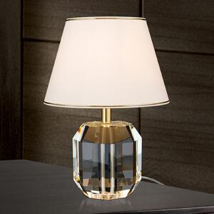 Lampă de masă Alexis cu cristal auriu/crem
