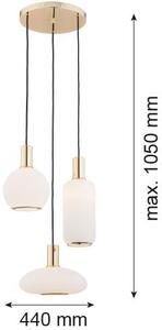 Argon Sagunto lampă suspendată 3x15 W alamă-opal 1489