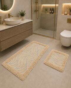 Set 2 Covorase Baie, Rombs 14 Cappuccino, Covor 100% Bumbac, Dimensiunea 60x100 cm