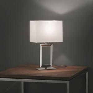 Helestra Lampa de masă Enna 2, înălțime 30 cm, E14, albă, textilă, Alb, Camera de zi / sufragerie, Țesătură / Textil, Modern