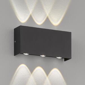 FISCHER & HONSEL Aplică LED de exterior Nairobi, negru, Negru, Metal, Modern, Perete unghiular