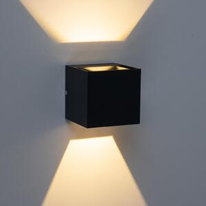 Paul Neuhaus Block aplică LED de exterior up/down, Negru, Metal, Modern, Priză de perete sus / jos
