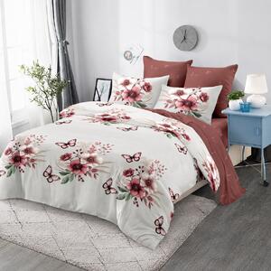 Lenjerie de pat 2 persoane, bumbac finet, 6 piese, 2 fete, SP838