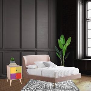 Noptiera KAMARI Multicolor/Sonoma, 2 sertare, 45x52x40 cm, Dormitor