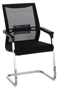 Scaun de birou Visitoe Scaun de birou Chromatic negru cu ochiuri de metal